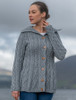 Super Soft Luxury Button-Up Flared Aran Cardigan - Ocean Grey