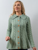 Super Soft Luxury Button-Up Flared Aran Cardigan - Seafoam