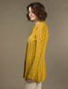 Super Soft Luxury Button-Up Flared Aran Cardigan - Yellow