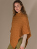 Hawthorn Pattern Aran Poncho - Golden Ochre