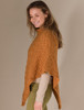 Hawthorn Pattern Aran Poncho - Golden Ochre