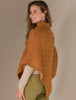 Hawthorn Pattern Aran Poncho - Golden Ochre