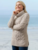 Luxury Chunky Cable Cowl Neck Aran Sweater - Toasted Oat