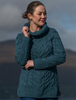 Luxury Chunky Cable Cowl Neck Aran Sweater - Irish Sea