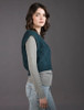 Ladies Cropped V-Neck Aran Sweater Vest - Atlantic