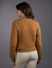 Ladies Cropped Aran Sweater - Golden Ochre
