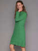 A Line Knitted Dress - Green Marl