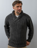 Fisherman Shawl Neck Sweater - Charcoal