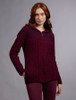 Fairisle Knit Hoodie - Wine/Damson