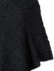 Aran Cable Wool Poncho - Charcoal