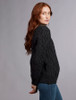 Aran Crew Neck Sweater - Charcoal