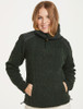 Cowl Neck Aran Sweater - Fern