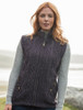 Aran Cable Knit Body Warmer - Plum