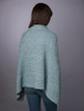 Aran Buttoned Wool Poncho - Mist