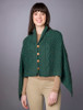 Aran Buttoned Wool Poncho - Connemara Green