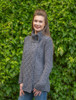 Women's Two Button Aran Cardigan - Steel Marl