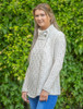 Women's Two Button Aran Cardigan - Natural White