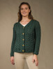 Super Soft V-Neck Button Up Cable Knit Cardigan - Connemara Green