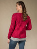 Super Soft V-Neck Button Up Cable Knit Cardigan - Chillipepper