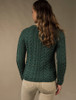Super Soft V-Neck Button Up Cable Knit Cardigan - Connemara Green