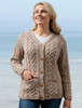 Super Soft V-Neck Button Up Cable Knit Cardigan - Toasted Oat