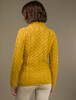 Women's Aran Cable Crew Neck Sweater - Sunflower Yellow