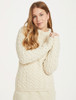 Women's Aran Cable Crew Neck Sweater - Natural White