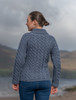 Women's Aran Cable Crew Neck Sweater - Denim Marl