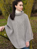 Super Soft Poncho Rib Neck - Soft Grey