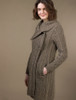 Large Collar Aran Coat - Brown