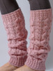 Merino Wool Aran Leg Warmers - Pale Pink