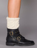 Aran Cable Knit Boot Cuffs - White