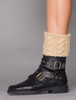 Aran Cable Knit Boot Cuffs - Beige