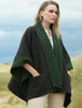 Ladies Donegal Tweed & Merino Wool Cape - Army Green