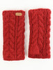 Aran Cable Fingerless Handwarmer - Red