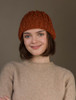 Aran Heritage Cable Wool Hat - Burnt Orange