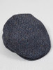 Irish Tweed Flat Cap - Navy Herringbone