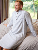 Men's Cotton Flannel Nightshirt - Blue Stripe