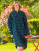 Ladies Cotton Flannel Nightshirt - Green Blackwatch Tartan