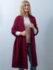 Cable Aran Wrap - Claret