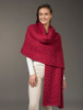 Cable Aran Wrap - Dark Red