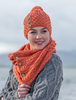 Aran Snood Scarf with Buttons - Autumn Leaf