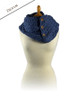 Aran Snood Scarf with Buttons - Denim