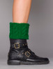 Aran Cable Knit Boot Cuffs - Dark Green