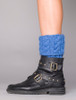 Aran Cable Knit Boot Cuffs - Denim