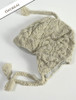 Aran Cable Fleece Lined Hat with Ear Flaps - Oatmeal