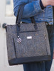 Ciara Tweed & Leather Bag - Grey Herringbone