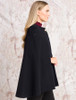 Aisling Tailored Tweed Cape - Deep Navy Melton