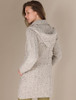 Aran Hooded Double Zip Coat - Oatmeal Nep