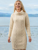 Cable Aran Dress with Cowl Neck - Natural White